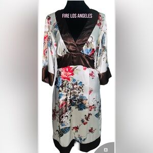 🔥Fire Los Angeles Floral Kimono Style Dress Y2K 90s Style Dress🔥